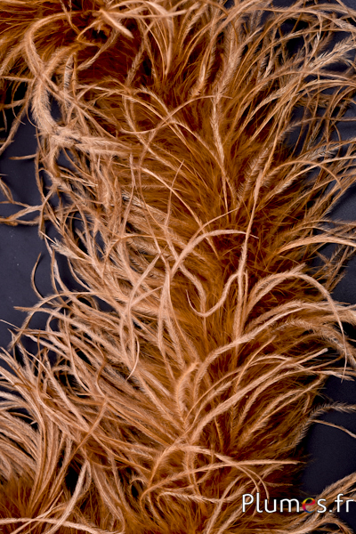 Autruche mèche  - 10 cm - cognac